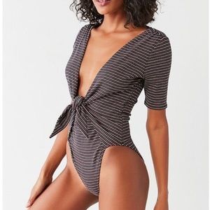 Out from Under cutout tie body suit